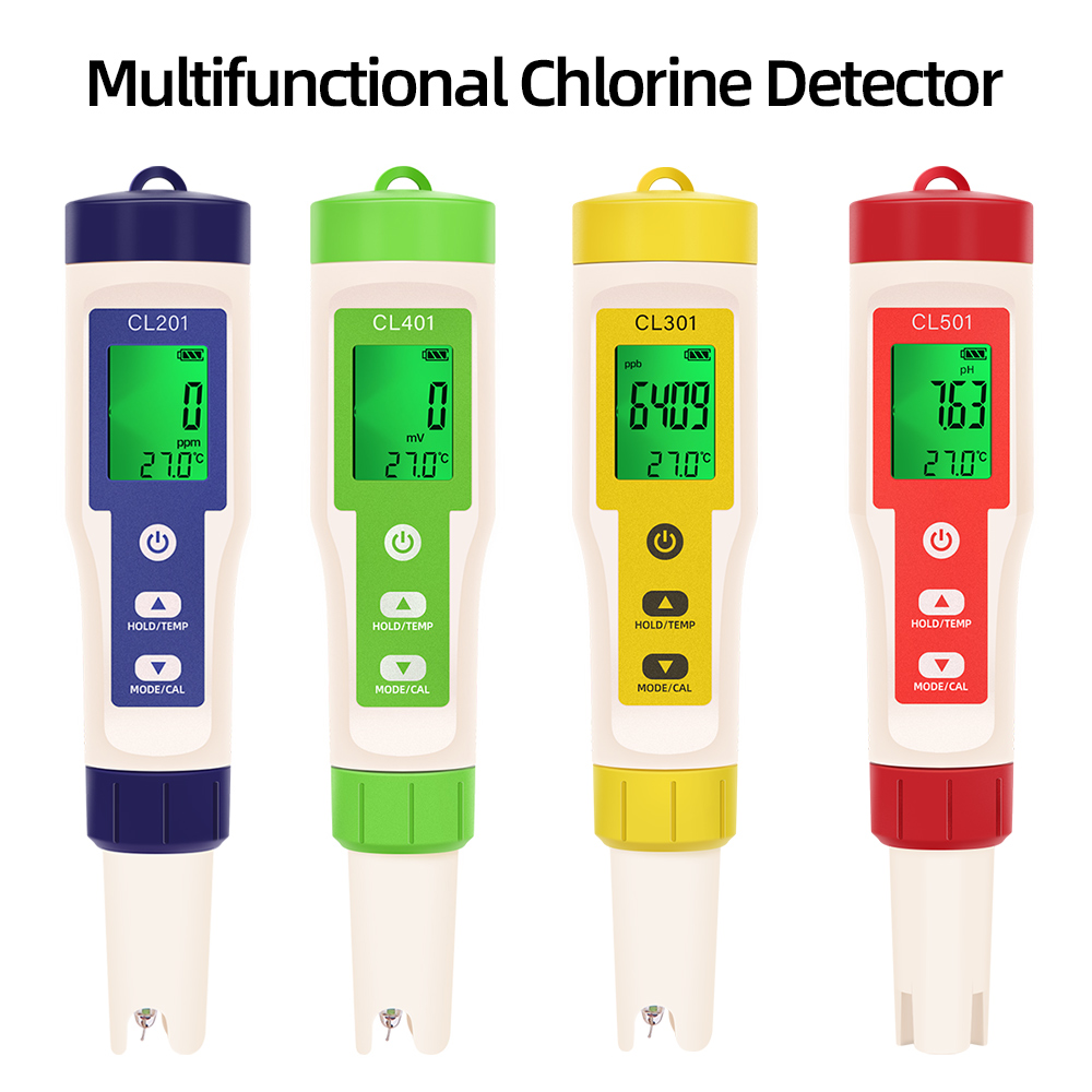 Ph Meter Digital Water Tester - PH/CL2/H2/ORP/Temperatuurmeter Chloordetector Digitale waterkwaliteitstester voor zwembaden